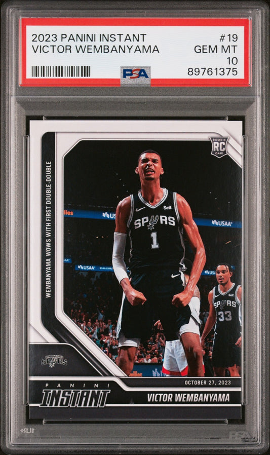 Victor Wembanyama 2023-24 Panini #19 NBA Rookie Card Spurs 1 of 18095 PSA 10 GEM