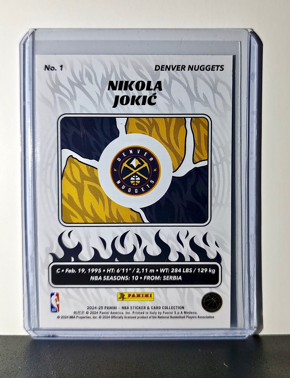 Nikola Jokić 2024-25 Panini NBA #1 Foil Sticker Card Denver Nuggets