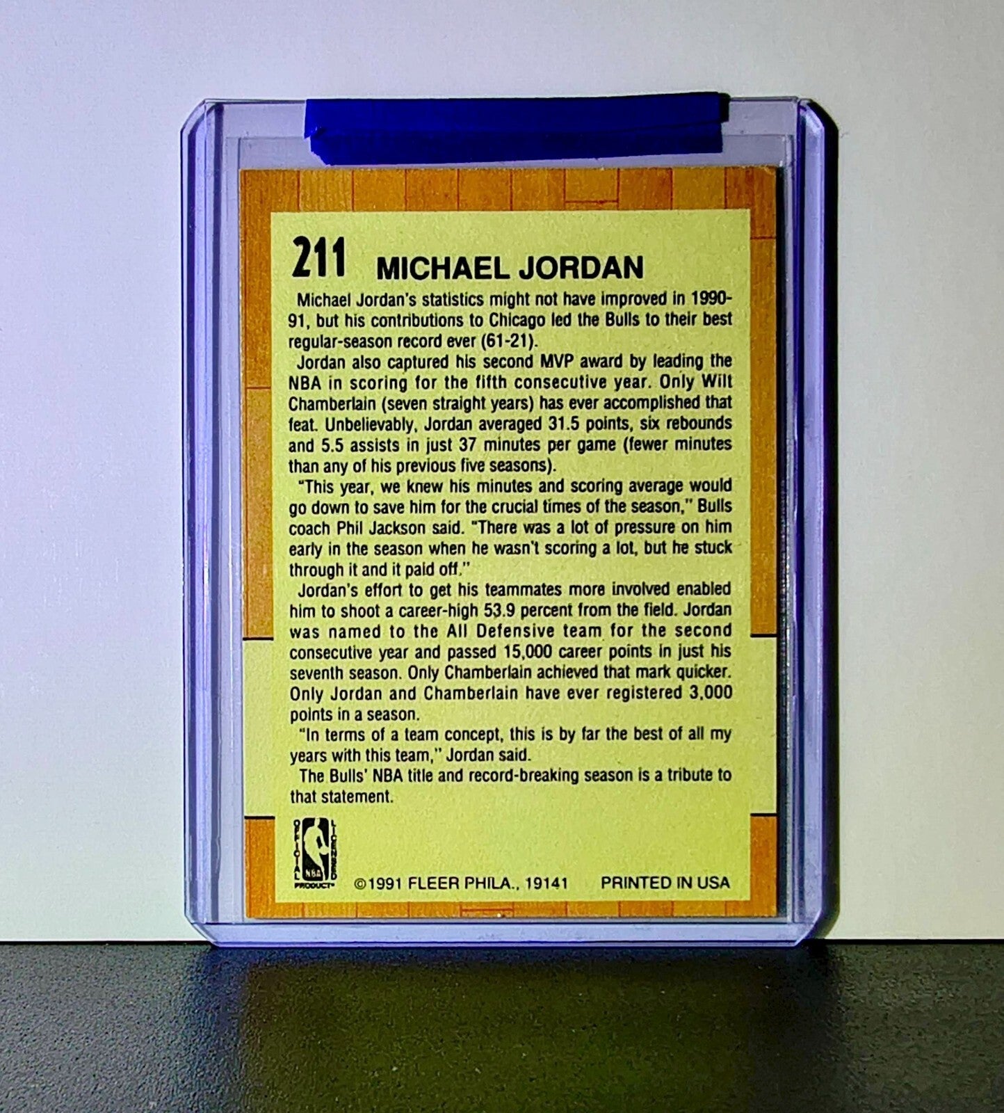 Michael Jordan 1991-92 Fleer All-Star Team #211 Basketball Card Chicago Bulls
