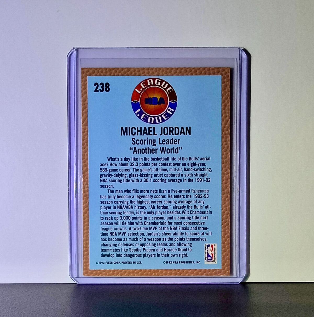 Michael Jordan 1992-93 Fleer League Leader #238 Basketball Card Chicago Bulls