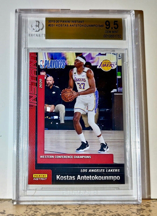 Kostas Antetokounmpo 2019-20 Panini NBA #231 Card 1/340 BGS 9.5 Gem Mint Lakers