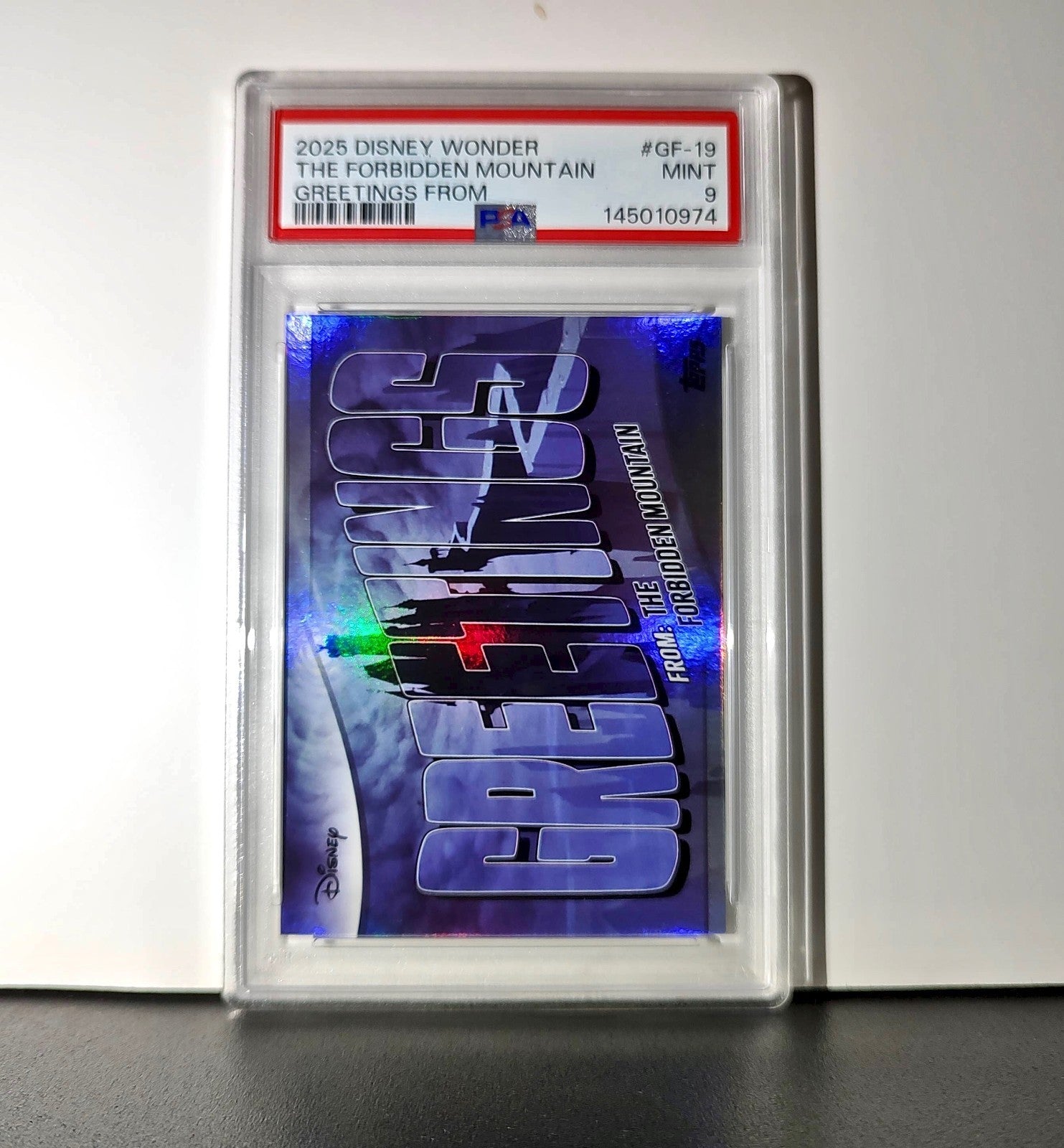 The Forbidden Mountain 2025 Topps Disney #GF-19 Greetings Sleeping Beauty PSA 9