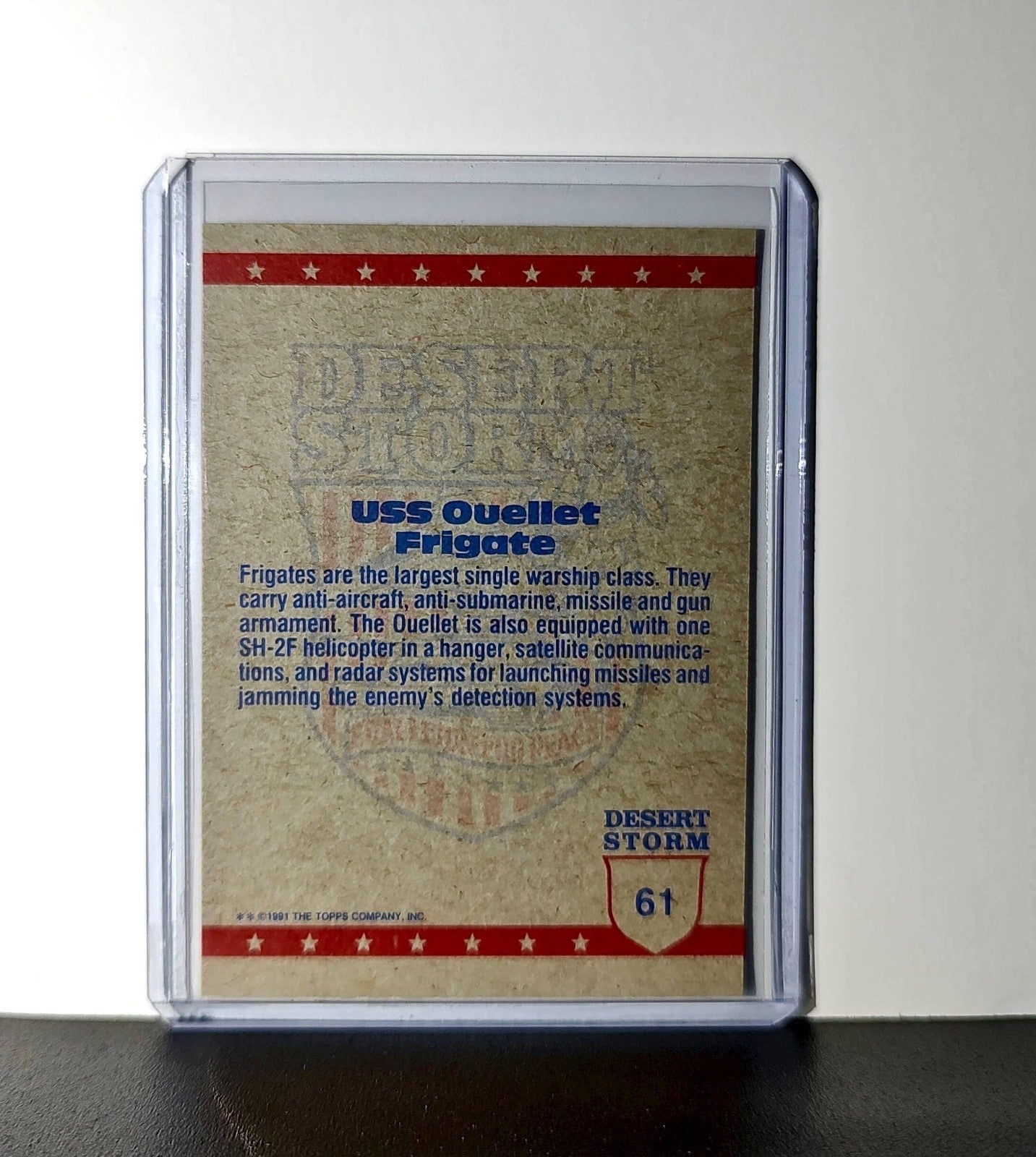 USS Ouellet (Frigate) 1991 Topps Desert Storm #61 Card