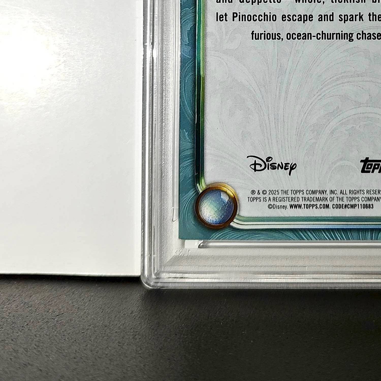 Monstro 2025 Topps Disney Wonder #110 Diamond Card Pinocchio PSA 8