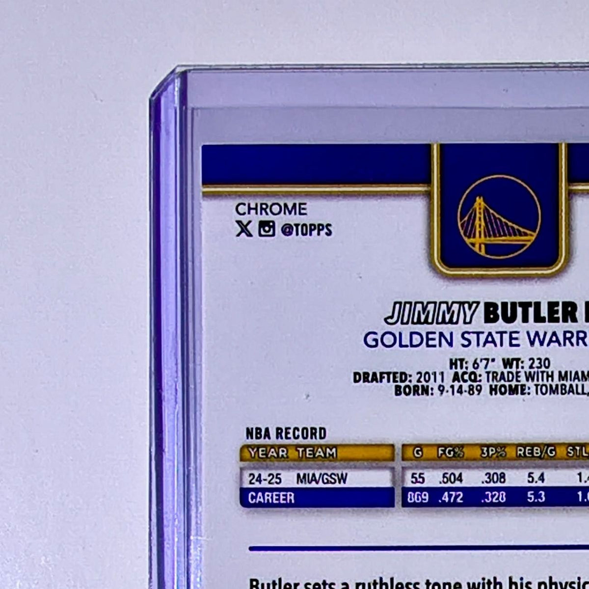 Jimmy Butler III 2025-26 NBA Topps Chrome Update #15 Card Golden State Warriors