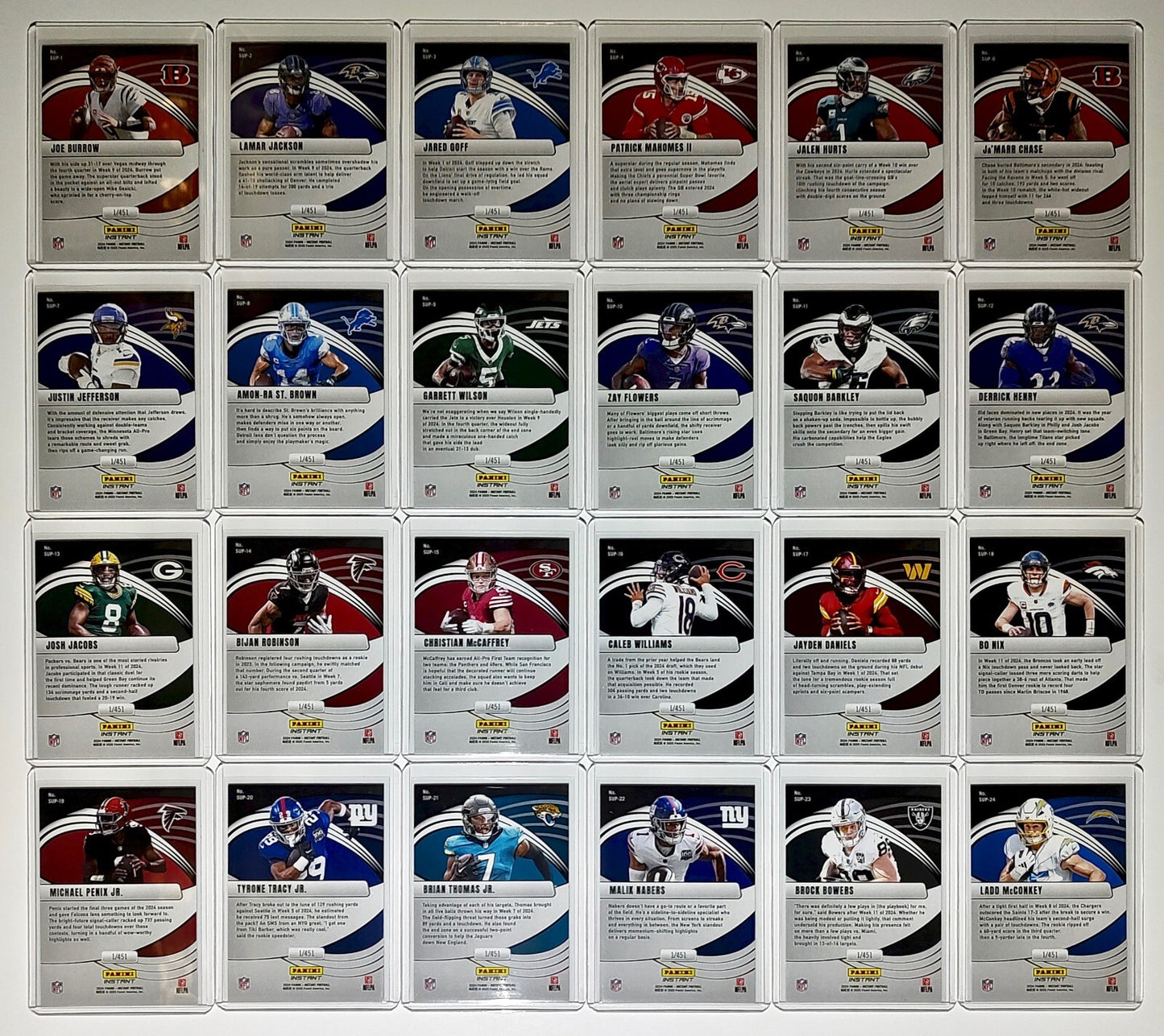 2024 Panini Supernova NFL Complete 24 Card Football Set