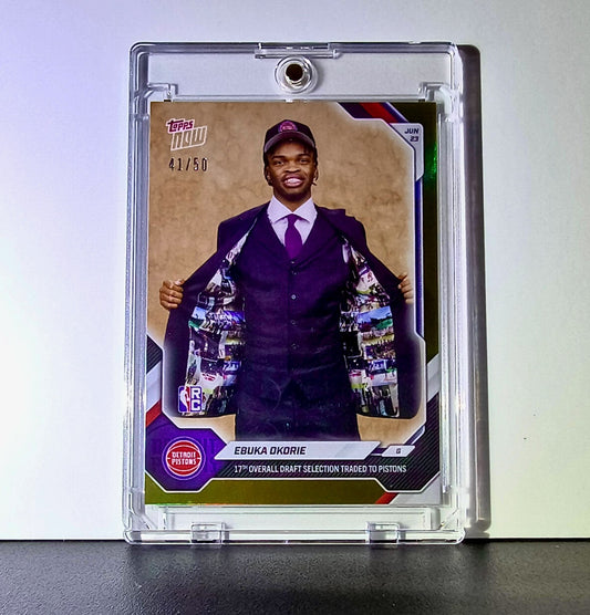 Ebuka Okorie Rookie 2026-27 Topps NBA Draft EOKO Gold Foil 41/50 Detroit Pistons