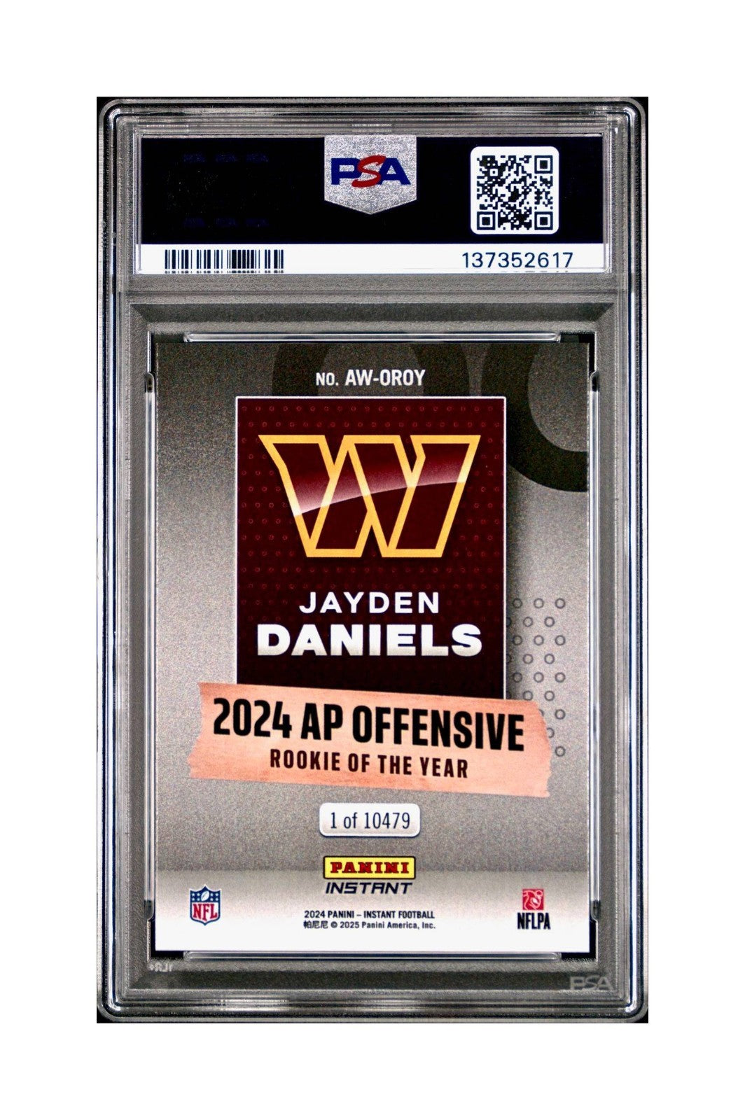 Jayden Daniels 2024 Panini NFL AP Offensive Rookie of the Year Commanders PSA 10