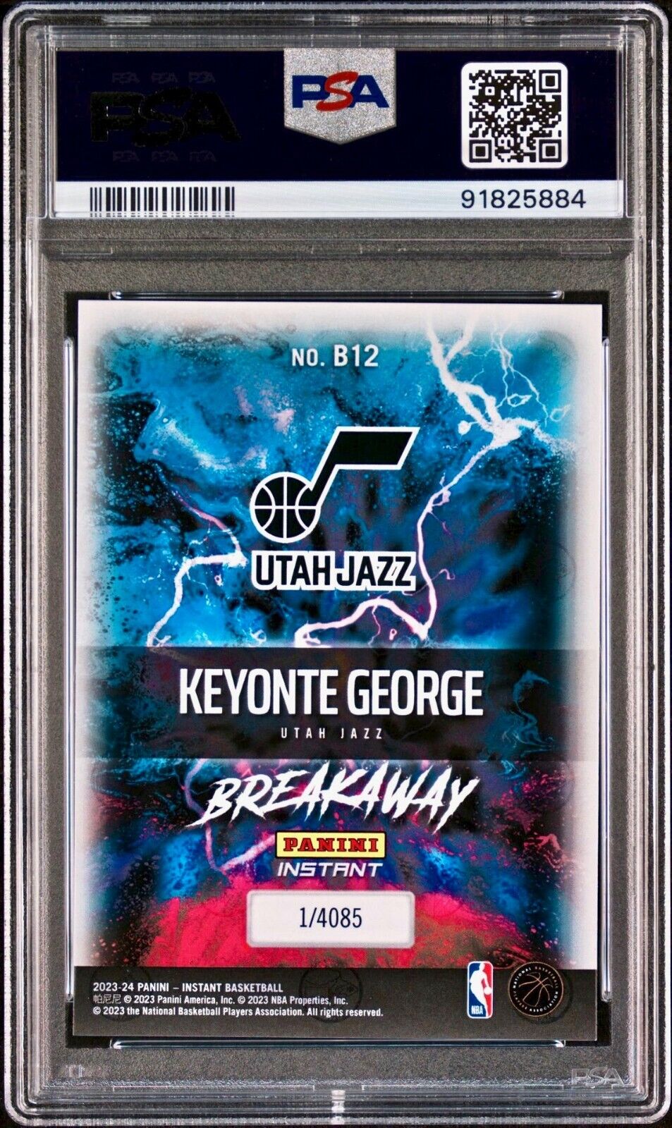 Keyonte George 2023-24 Panini NBA Breakaway #12 Rookie Card 1 of 4085 PSA 9 Mint