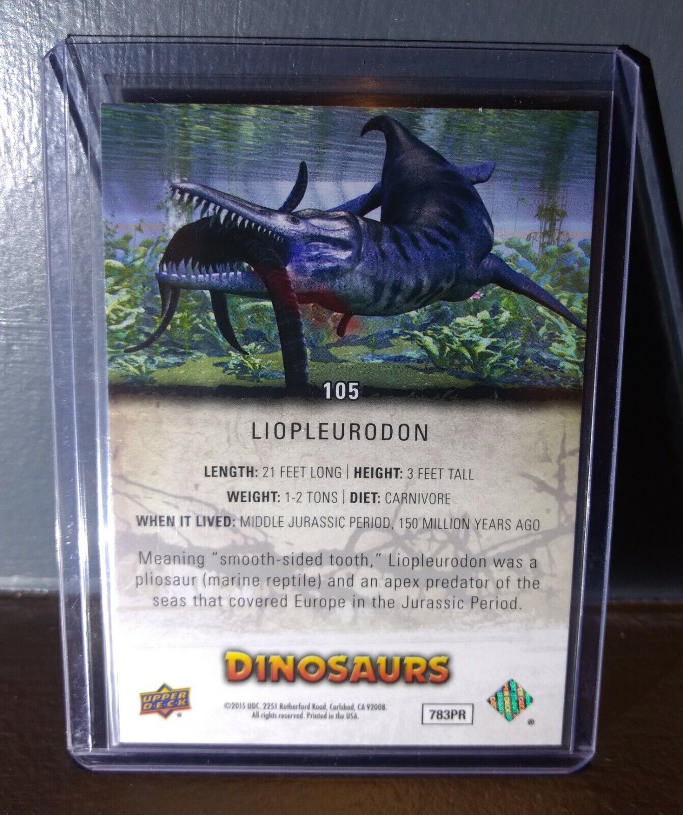 2015 Upper Deck Dinosaurs Liopleurodon #105 Trading Card