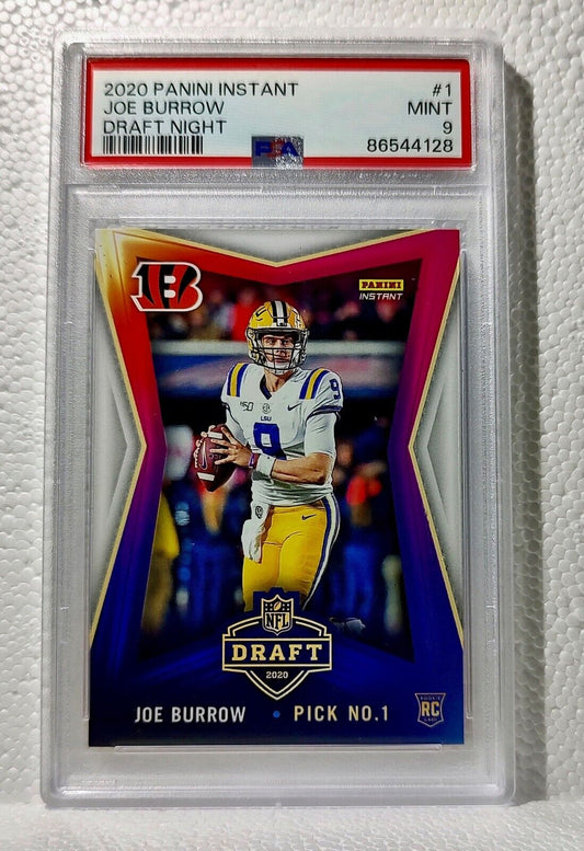 Joe Burrow 2020 Panini NFL Draft Night #1 Football Card 1 of 8156 PSA 9 MINT