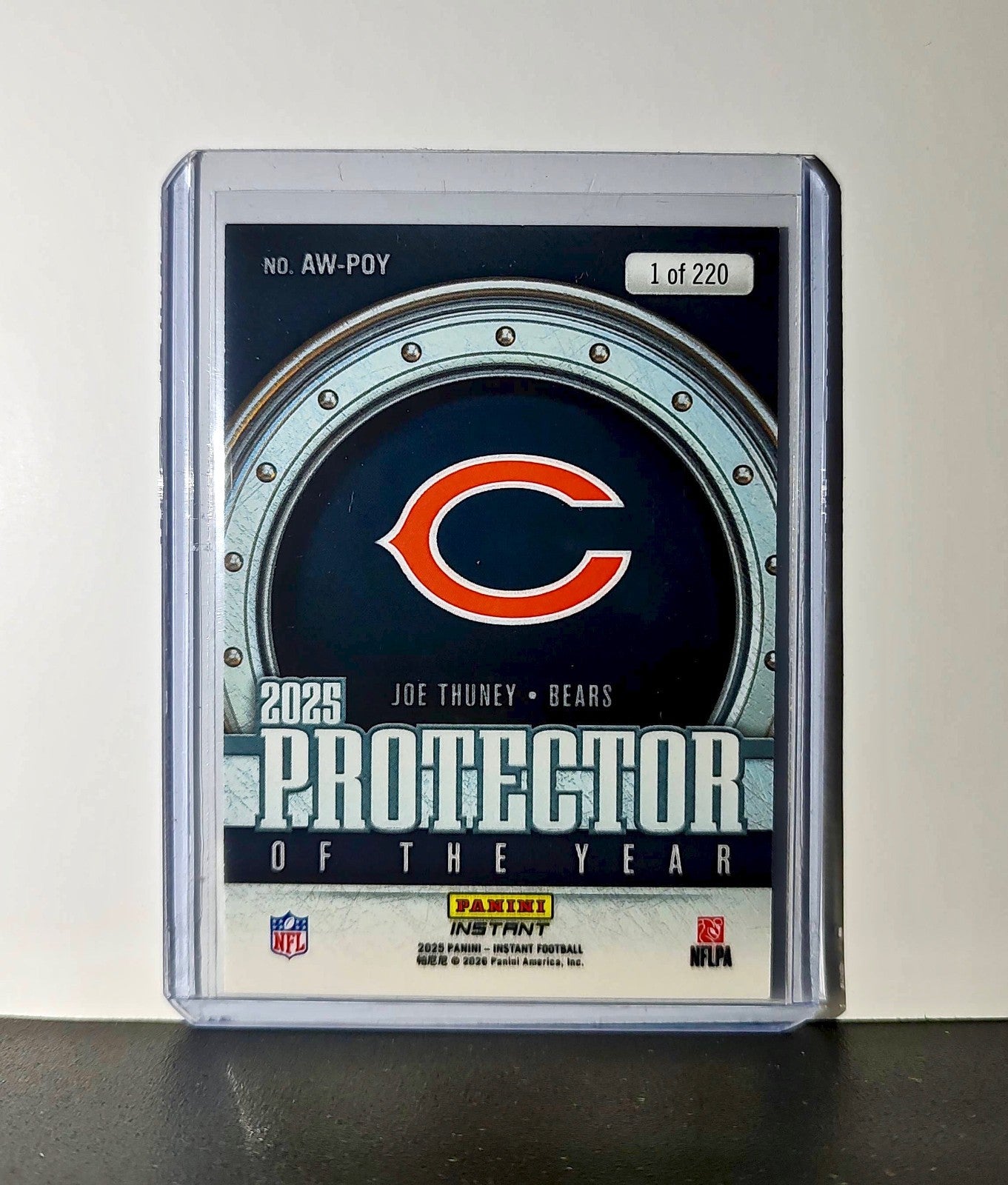 Joe Thuney 2025 Panini NFL Protector of the Year Football Card Bears 1 of 220