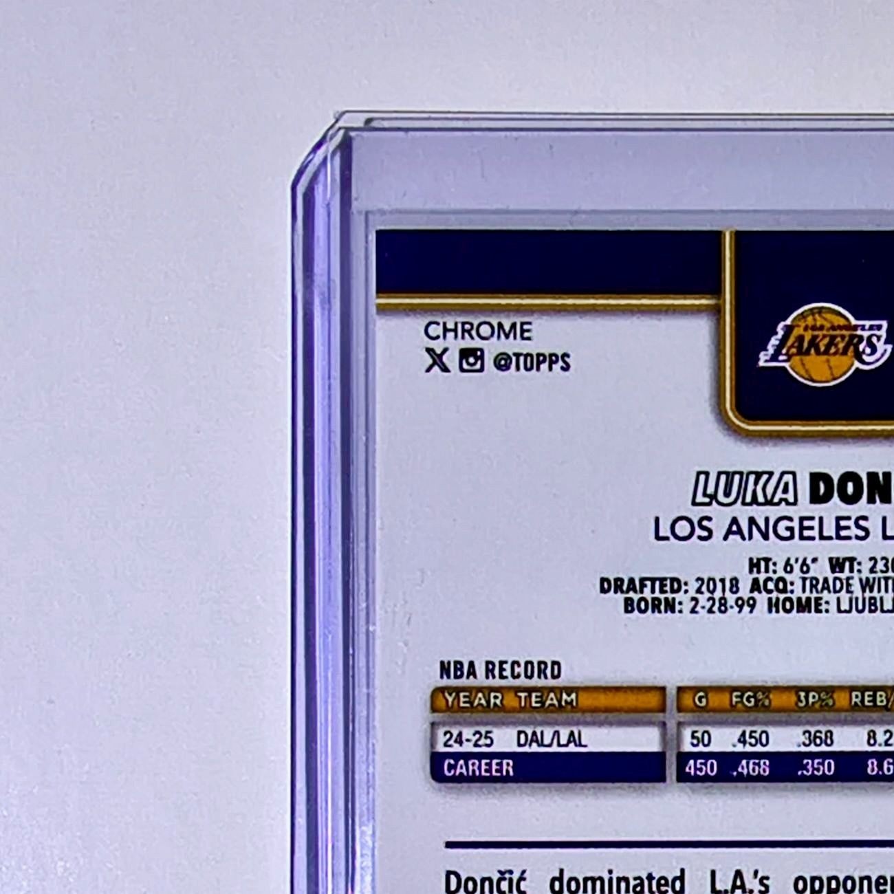 Luka Dončić 2025-26 NBA Topps Chrome Update #2 Card Los Angeles Lakers