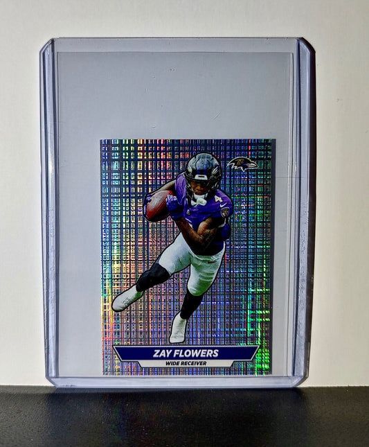 Zay Flowers 2024 Panini NFL Sticker #116 Foil Baltimore Ravens