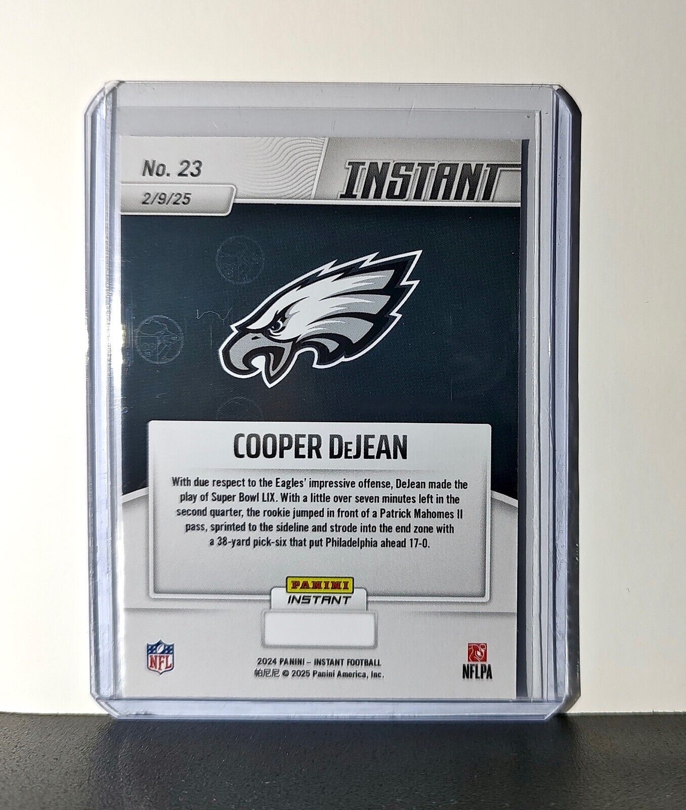 Cooper DeJean Rookie 2024 Panini Super Bowl LIX Champions NFL #23 Football Card