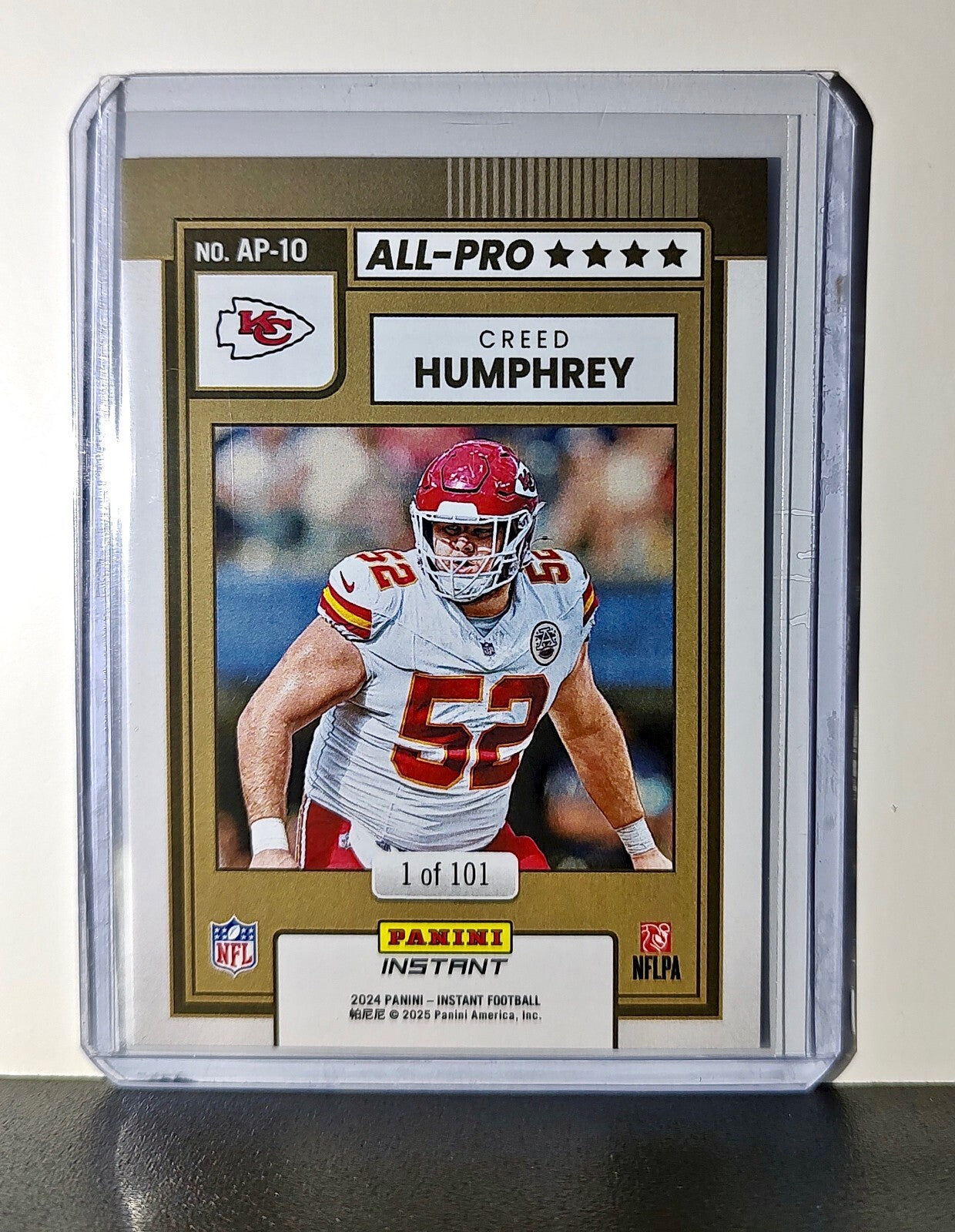 Creed Humphrey 2024 All-Pro Panini NFL #10 Football Card Chiefs 1 of 101