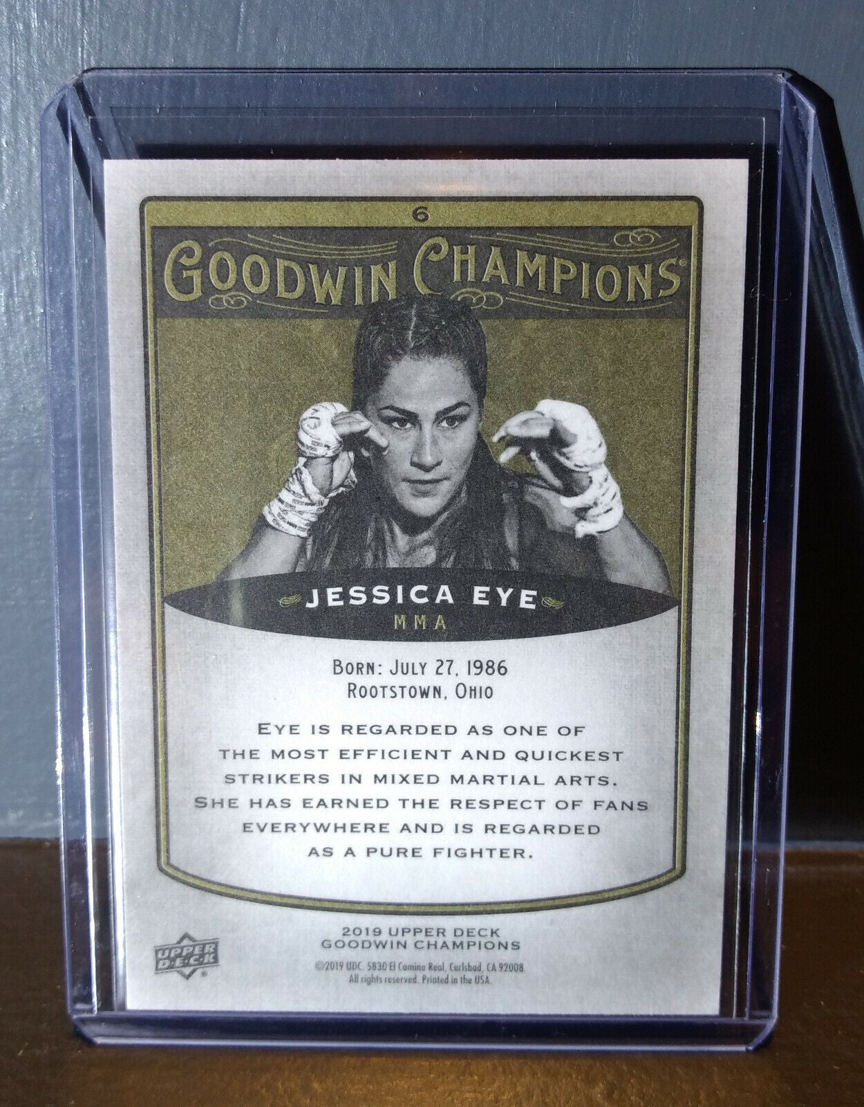 2019 Upper Deck Goodwin Champions Jessica Eye #6 Mixed Martial Arts Card 