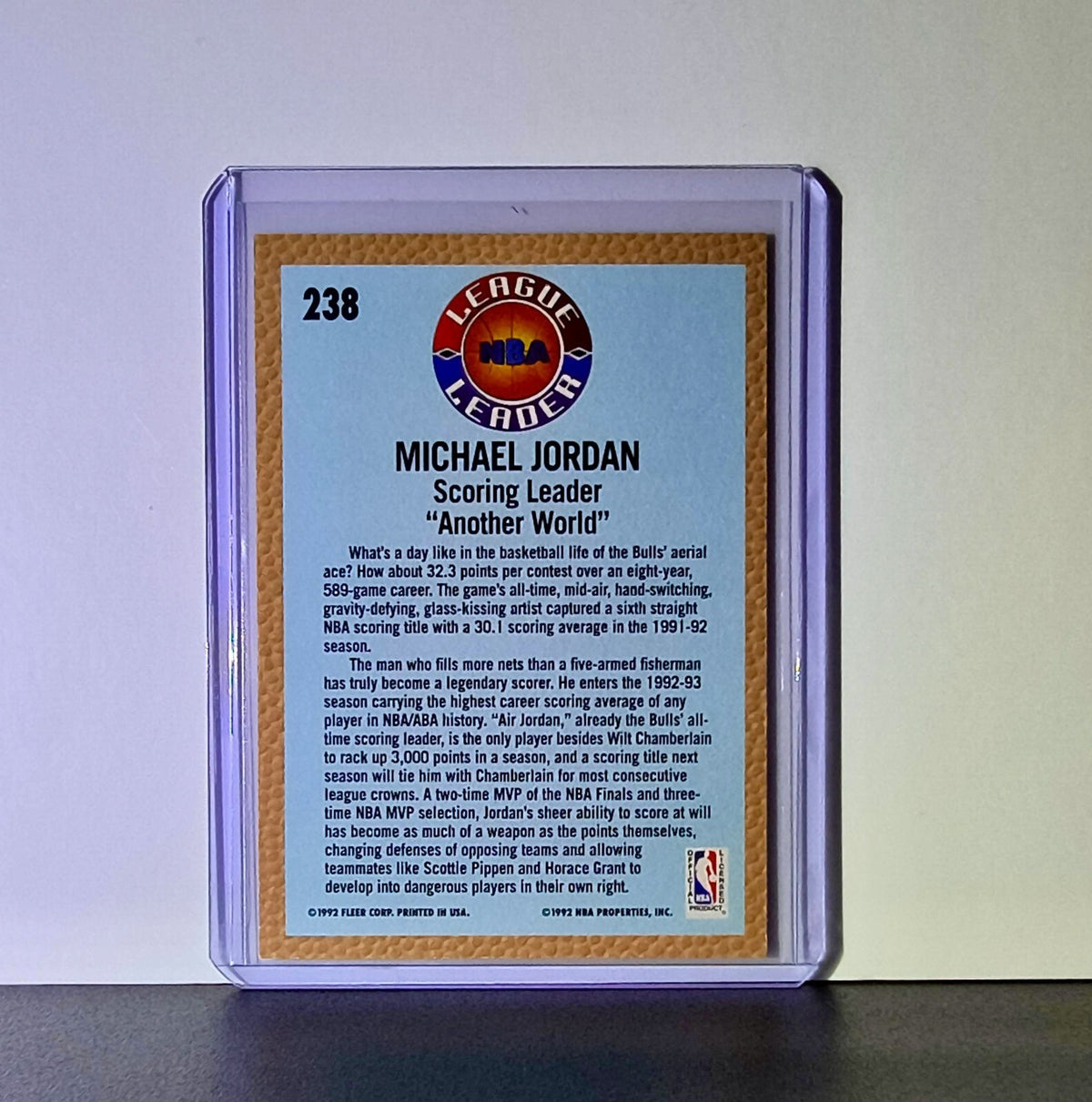 Michael Jordan 1992-93 Fleer League Leader #238 Basketball Card Chicago Bulls