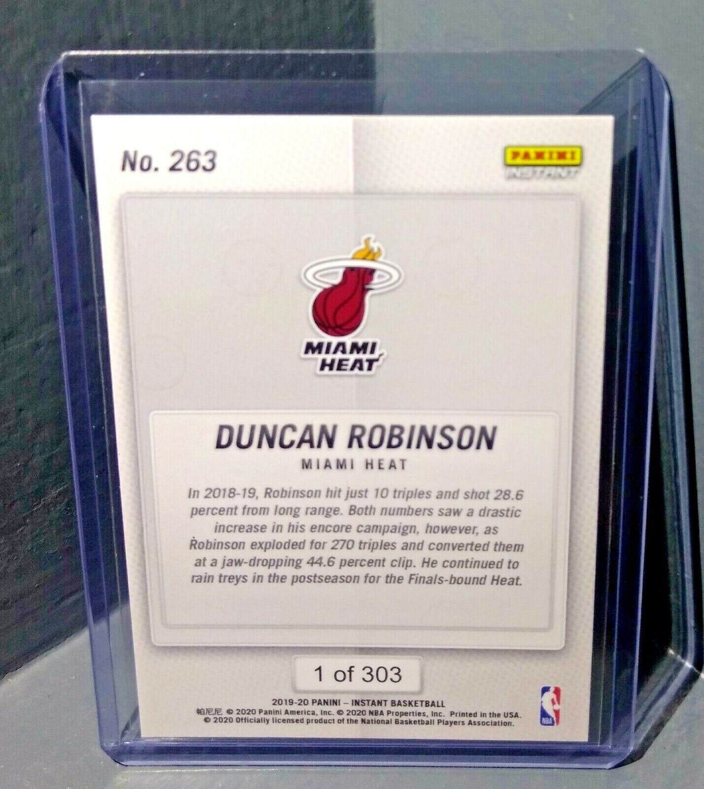 Duncan Robinson 2019-2020 Panini NBA Instant Heat #263 Basketball Card 1 of 303