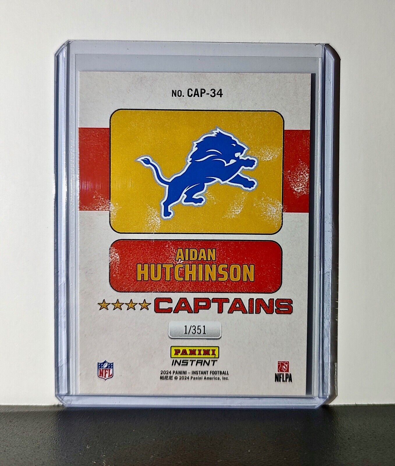 Aidan Hutchinson 2024 Panini Captains NFL #34 Card Detroit Lions 1/351