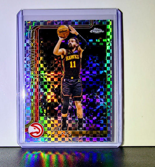 Trae Young 2025-26 NBA Topps Chrome Update X-Fractor #36 Card Atlanta Hawks