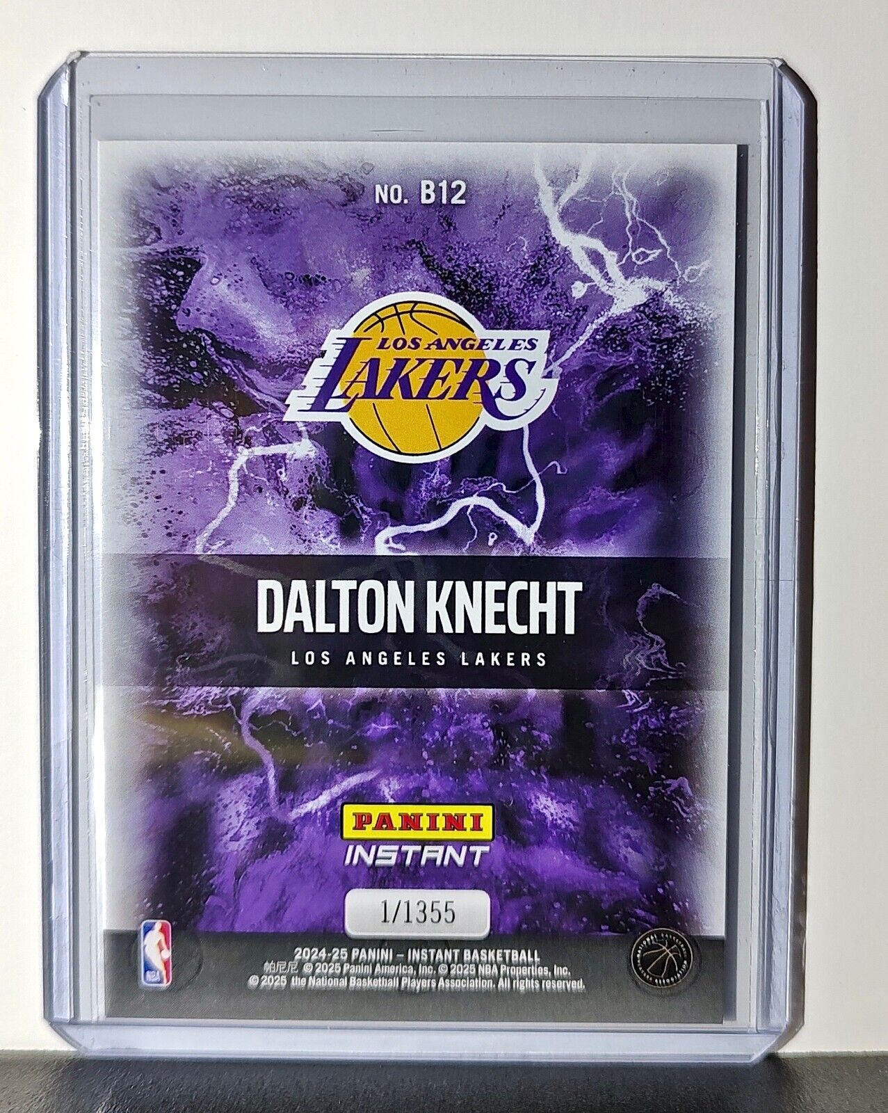 Dalton Knecht Rookie 2024-25 Panini NBA #12 Breakaway Card Lakers 1/1355