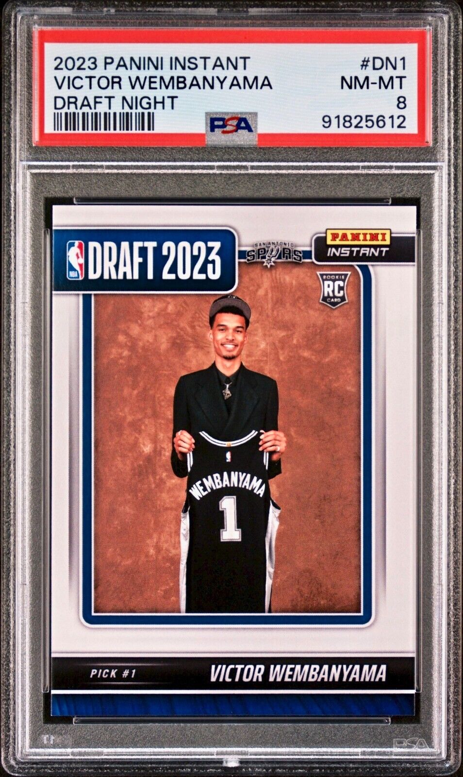 Victor Wembanyama 2023-24 Panini NBA Draft Night Rookie Card PSA 8 NM-MT