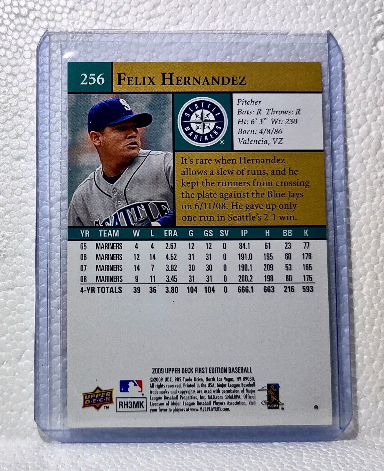 Felix Hernandez 2009 Upper Deck MLB #256 Baseball Card Seattle Mariners