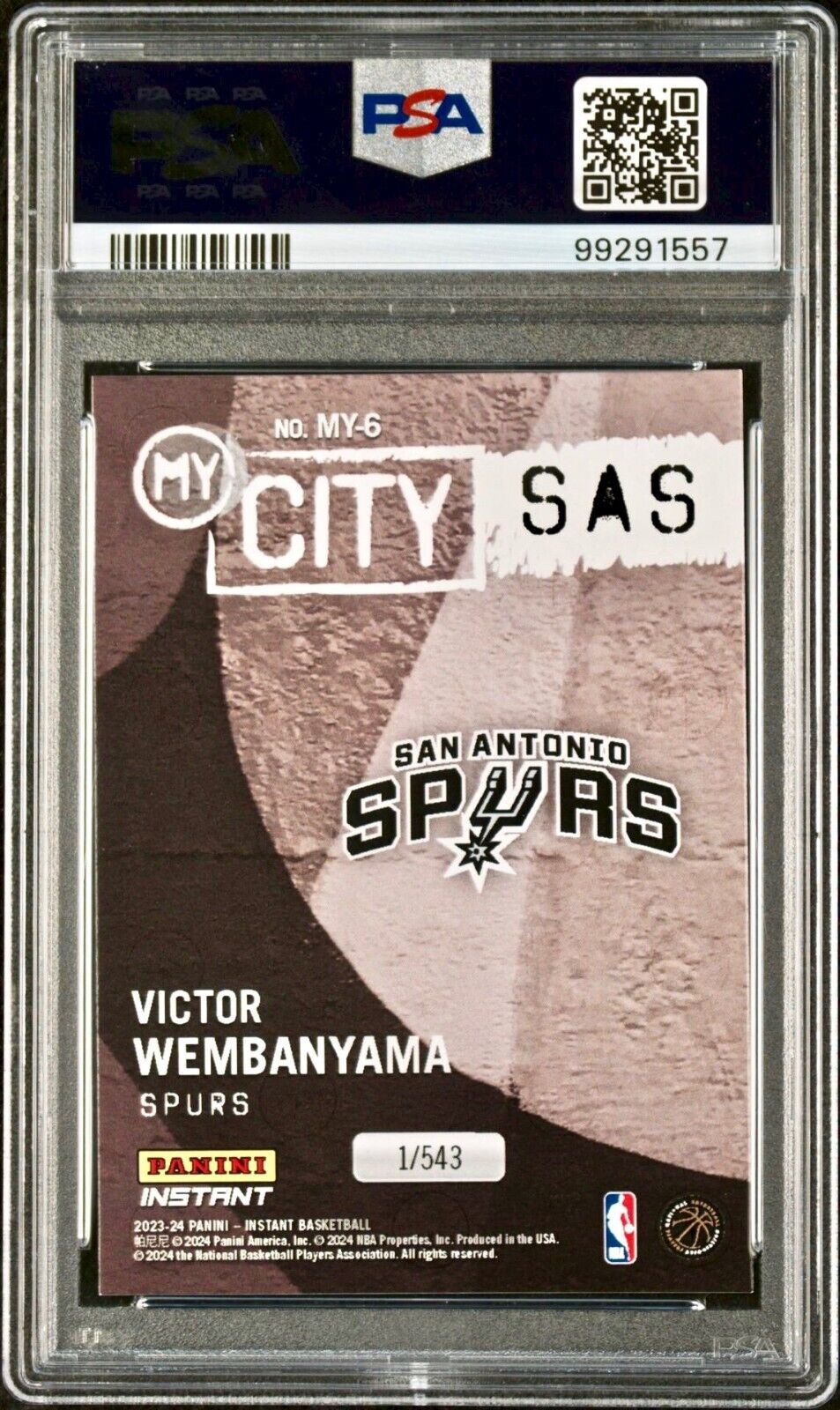 Victor Wembanyama 2023 Panini MyCity Rookie NBA #MY-6 Card PSA 9 Mint