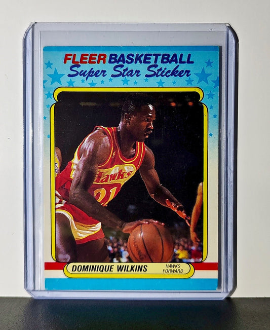 Dominique Wilkins 1988 Fleer Superstar NBA #11 Sticker Card Atlanta Hawks