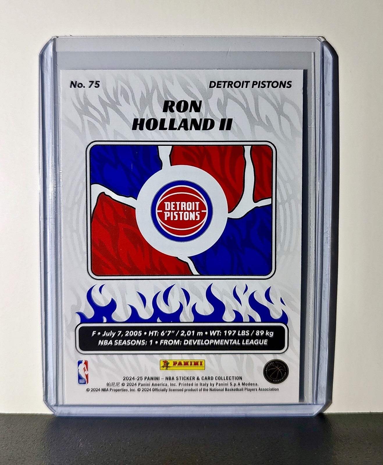 Ron Holland II Rookie 2024-25 Panini NBA #75 Foil Sticker Card Detroit Pistons