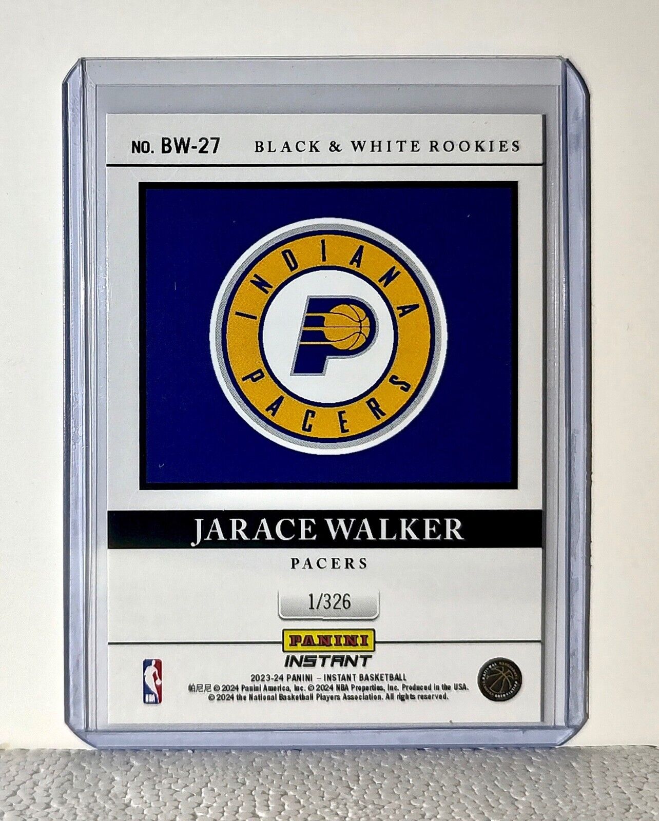 Jarace Walker 2023-24 Panini NBA #27 Black and White Rookies Card 1/326