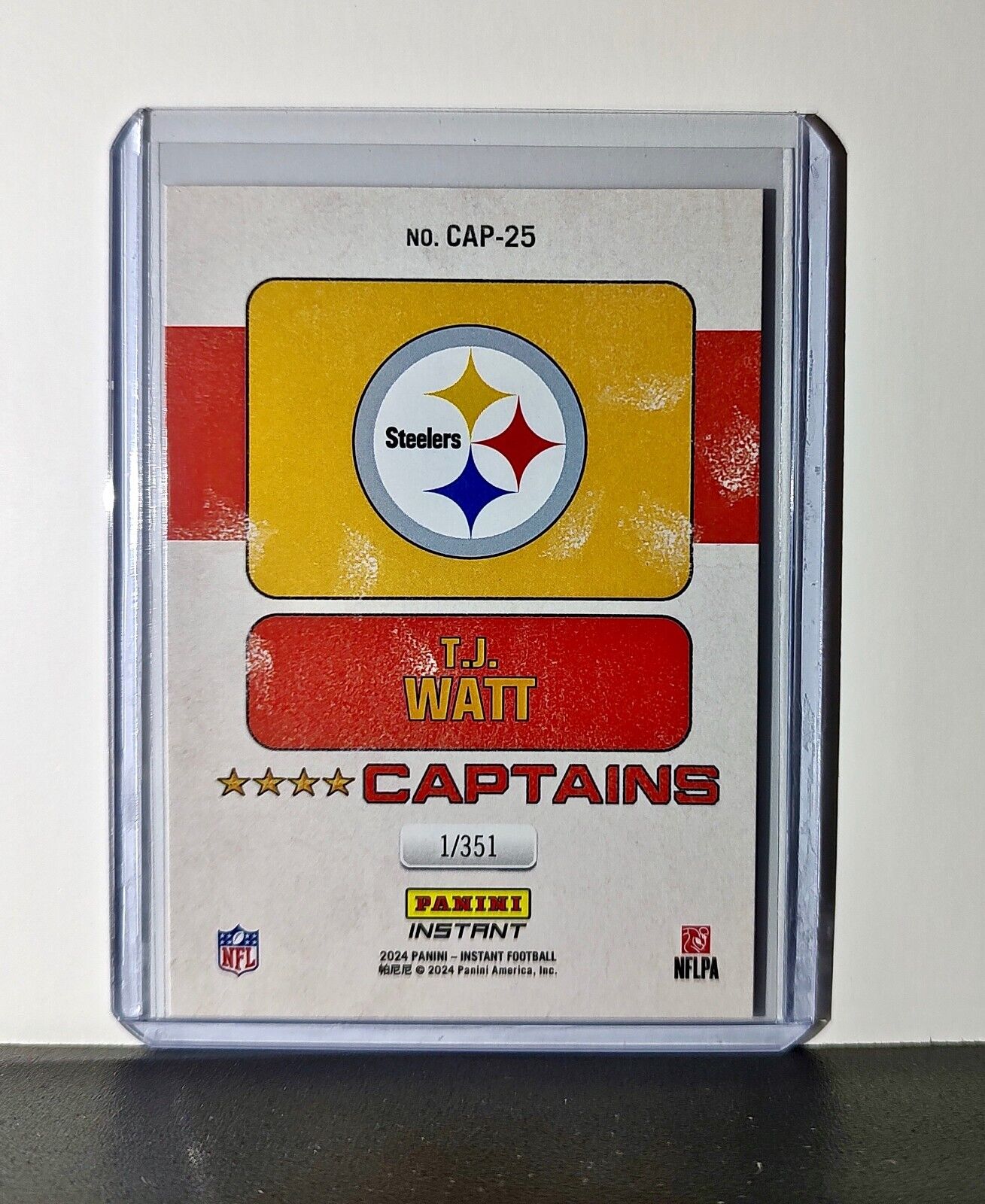 T.J. Watt 2024 Panini Captains NFL #25 Card Pittsburgh Steelers 1/351
