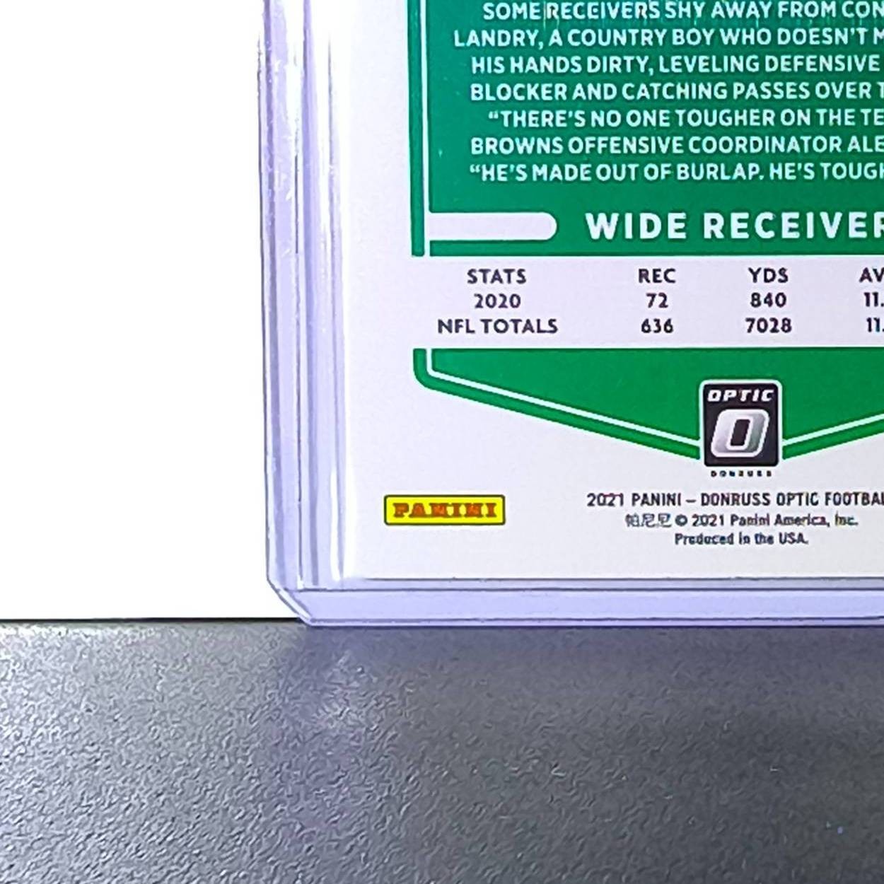 Jarvis Landry 2021 Panini Donruss Optic #139 Card Cleveland Browns