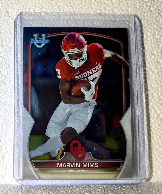 Marvin Mims 2022 Topps Bowman U Football #4 Card Oklahoma