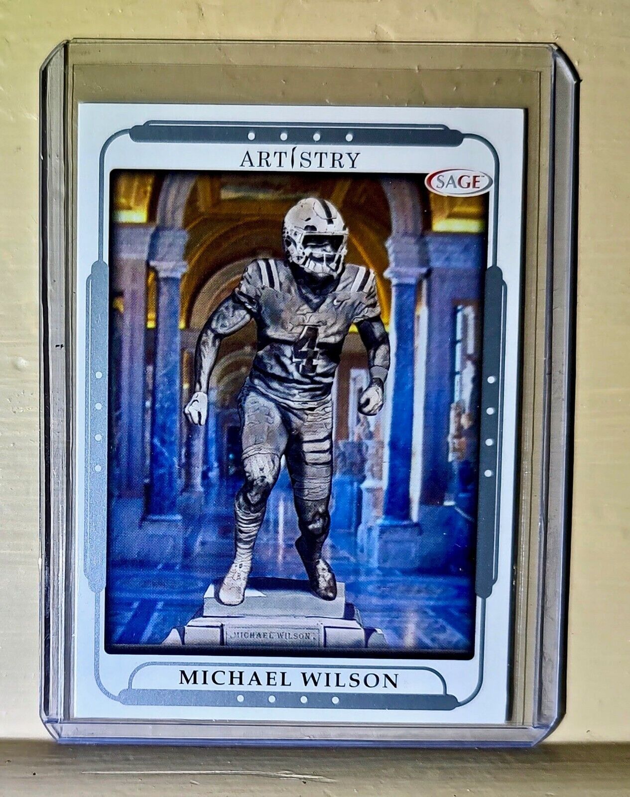 Michael Wilson 2023 SAGE NFL Artistry Football #91 Card