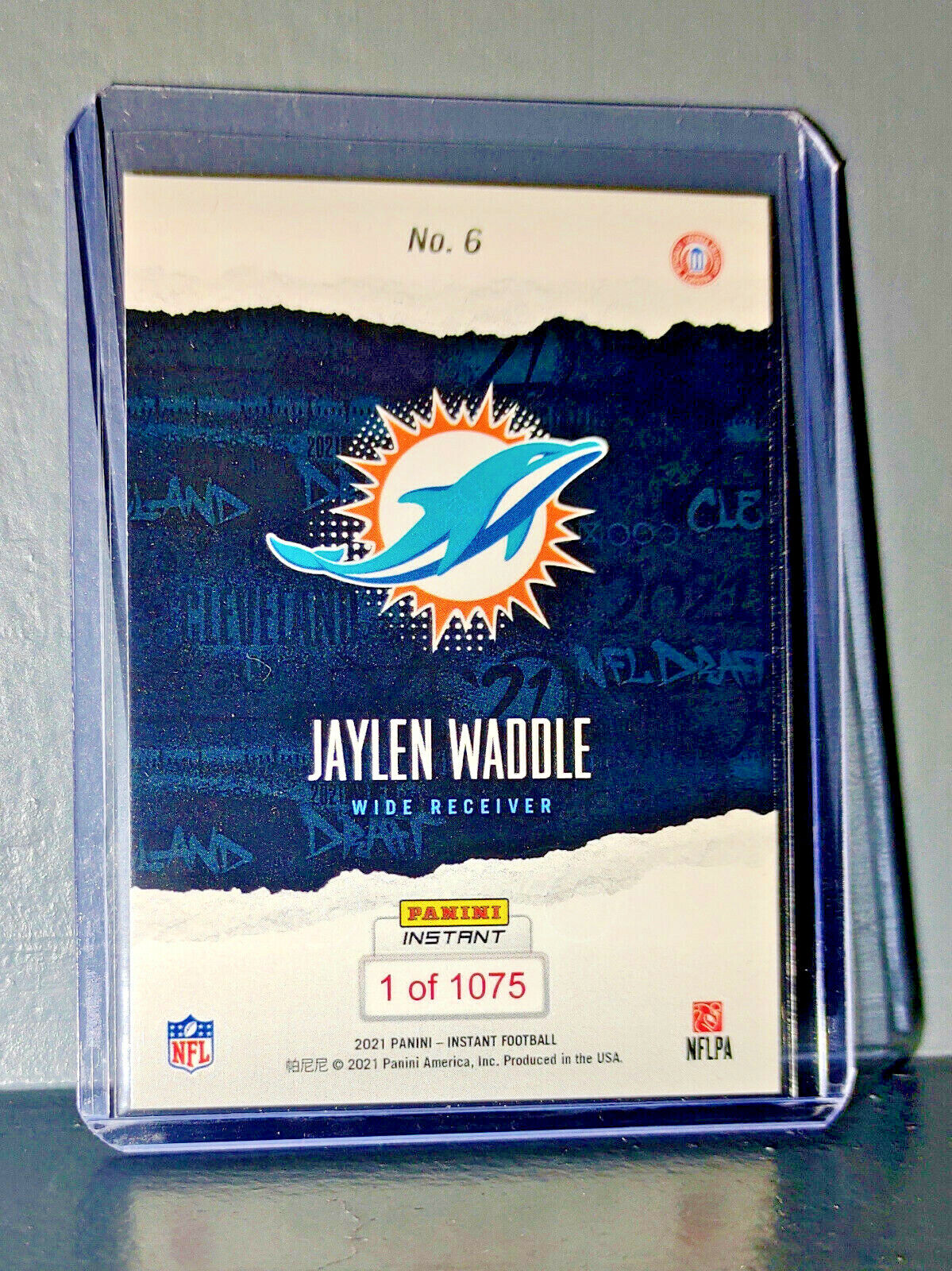 Jaylen Waddle 2021 Panini NFL Instant Draft Night #6 Rookie Card 1 of 1075