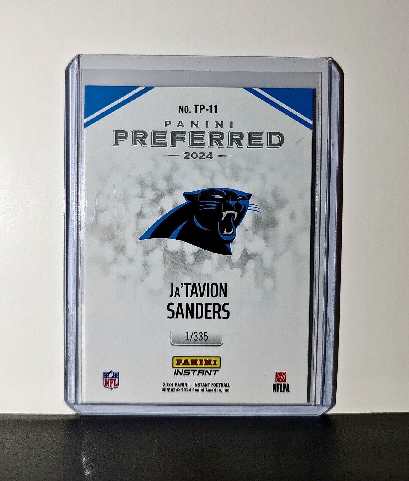 Ja'Tavion Sanders 2024 Panini Preferred NFL #11 Rookie Card Panthers 1/335