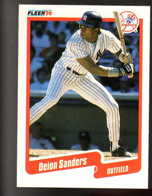 1990 Deion Sanders Fleer Baseball Card #454