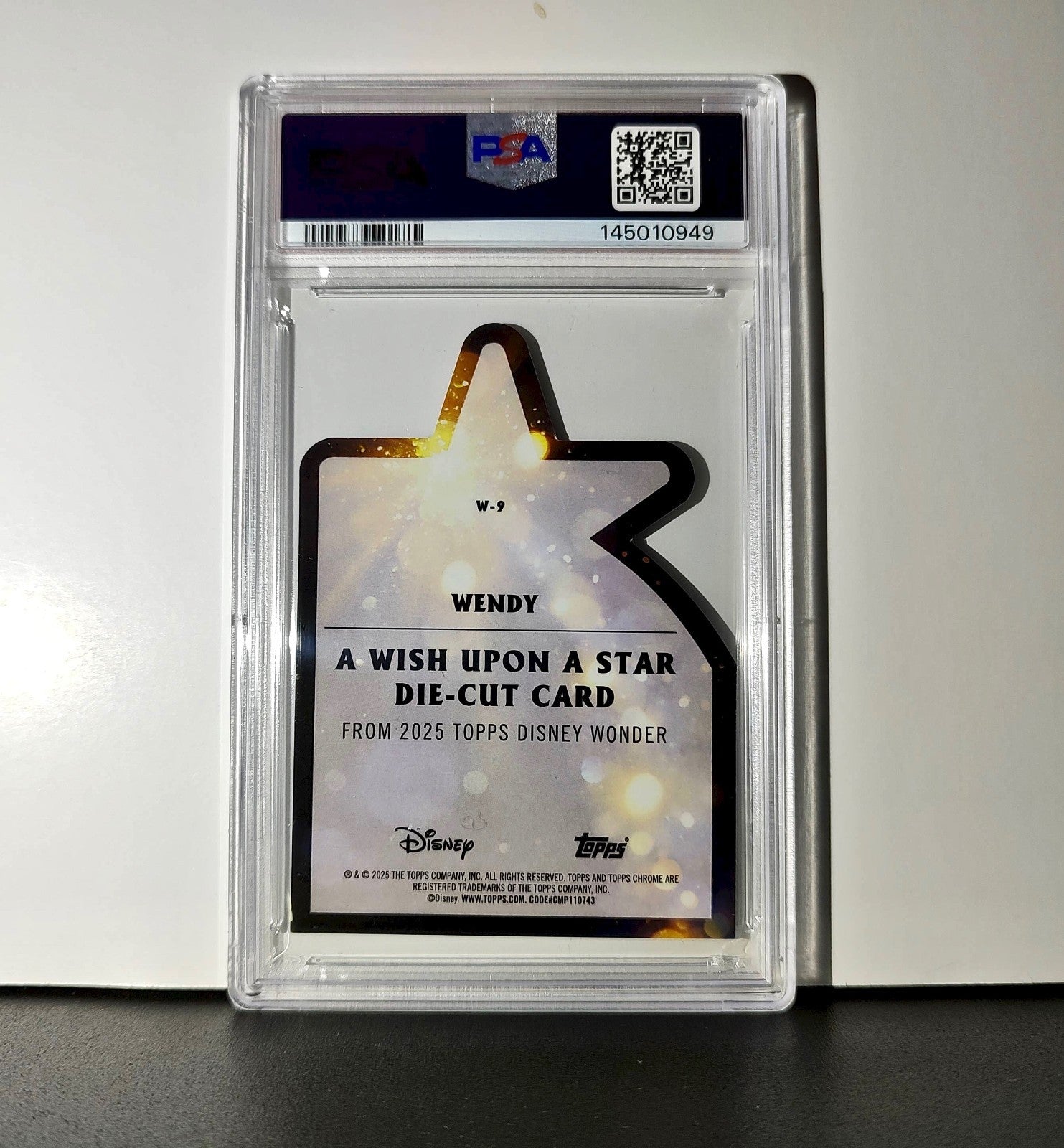 Wendy 2025 Topps Chrome Disney #W-9 Wish Upon A Star Die Cut Peter Pan PSA 9