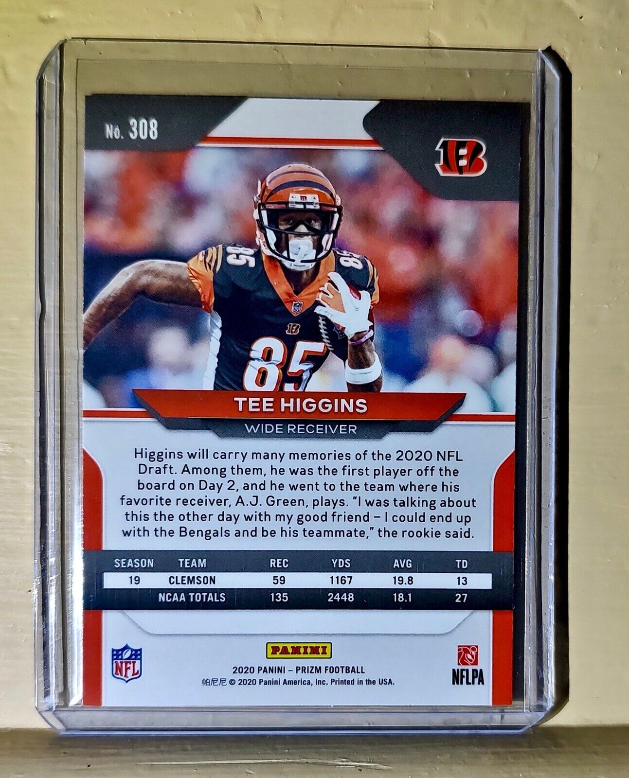 Tee Higgins 2020 Panini Mosaic Prizm Football #308 NFL Rookie Card Bengals