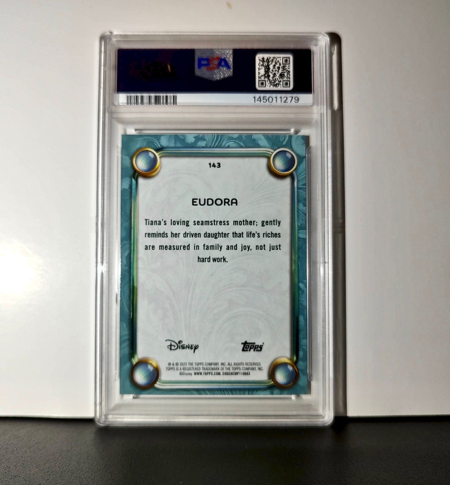 Eudora 2025 Topps Disney #143 Diamond Card The Princess and the Frog PSA 7