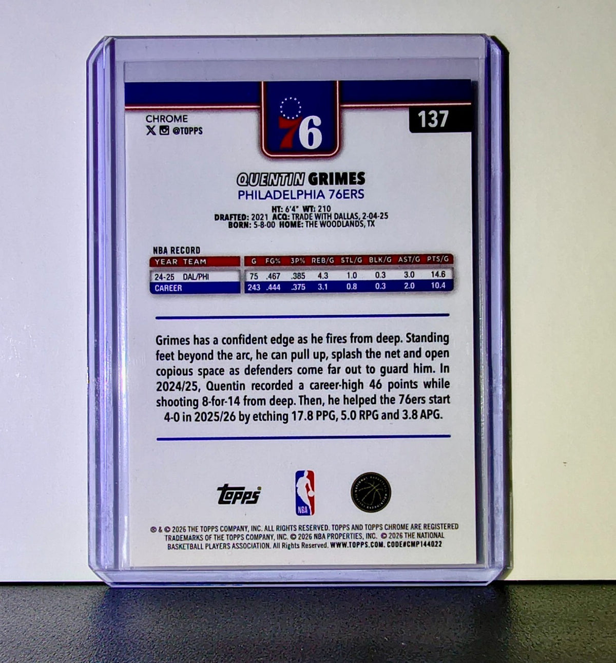 Chris Paul 2025-26 NBA Topps Chrome Update #137 Basketball Card LA Clippers