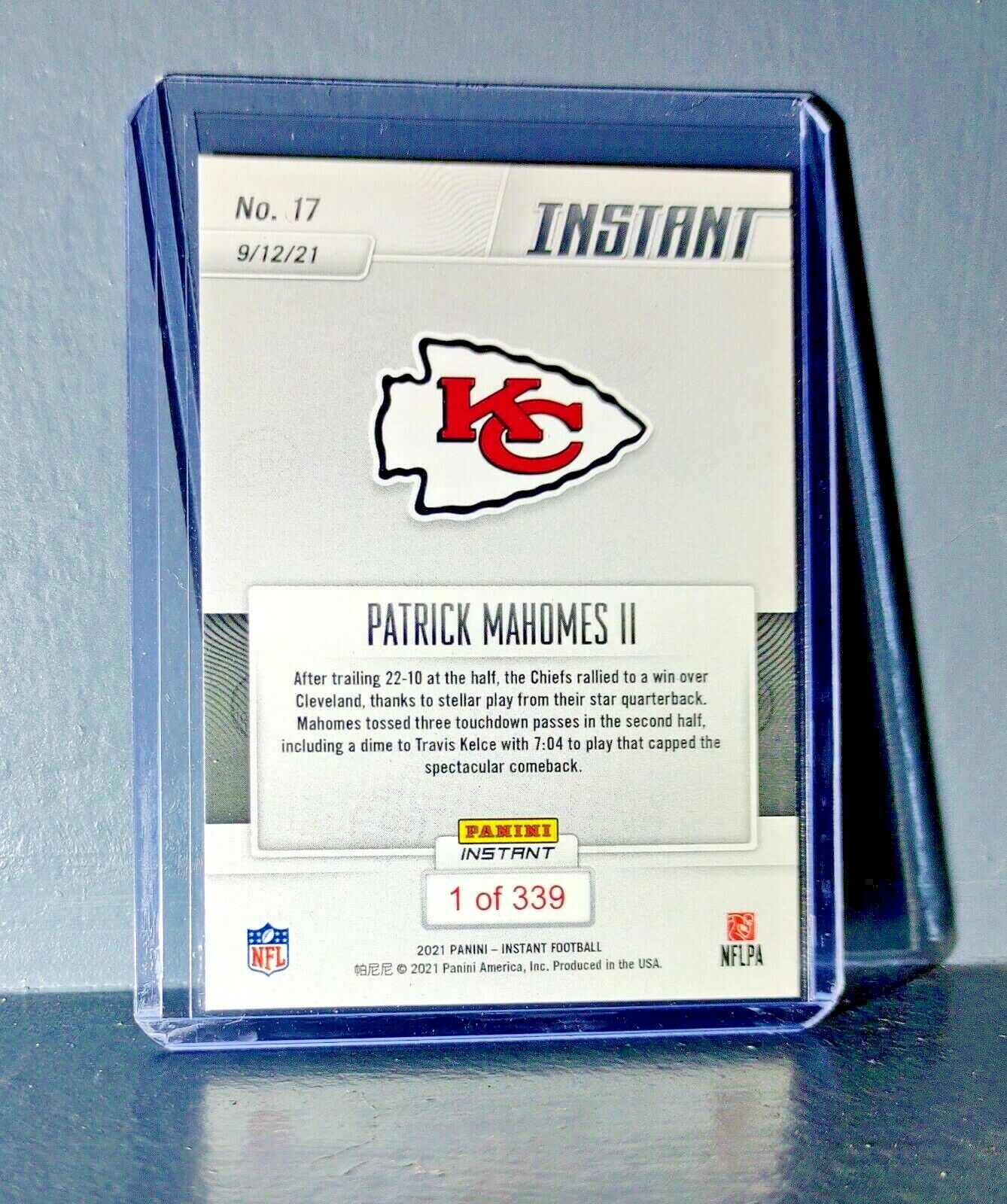 Patrick Mahomes II 2021 Panini NFL Football #17 Card 1 of 339