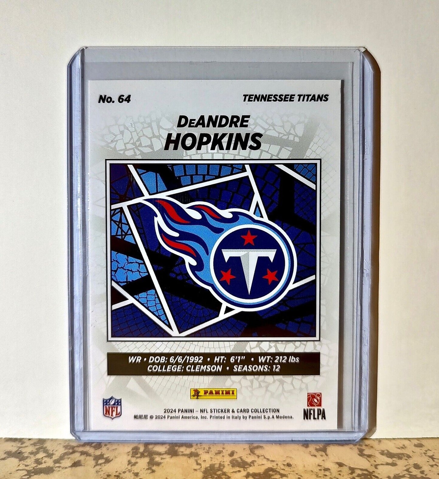 DeAndre Hopkins 2024 Panini NFL #64 Sticker Card Tennessee Titans