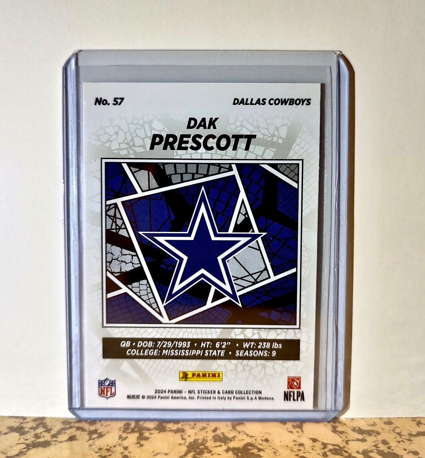 Dak Prescott 2024 Panini NFL #57 Silver Foil Sticker Card Dallas Cowboys