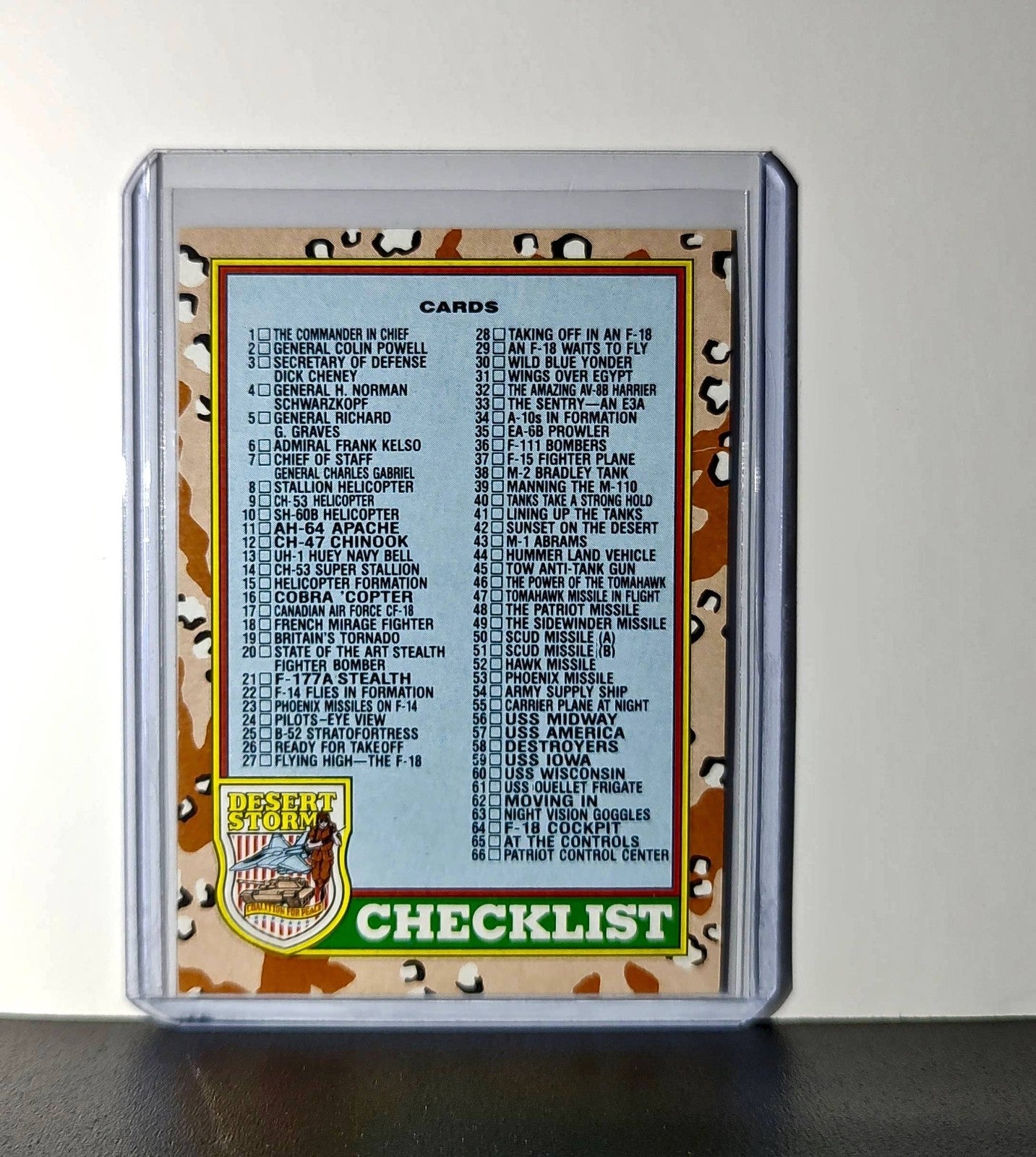 Checklist: 1–88 1991 Topps Desert Storm #88 Card