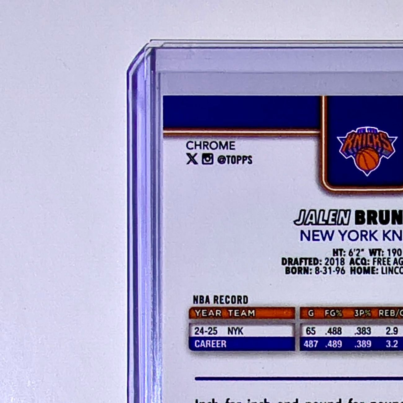 Jalen Brunson 2025-26 NBA Topps Chrome Update #20 Basketball Card NY Knicks