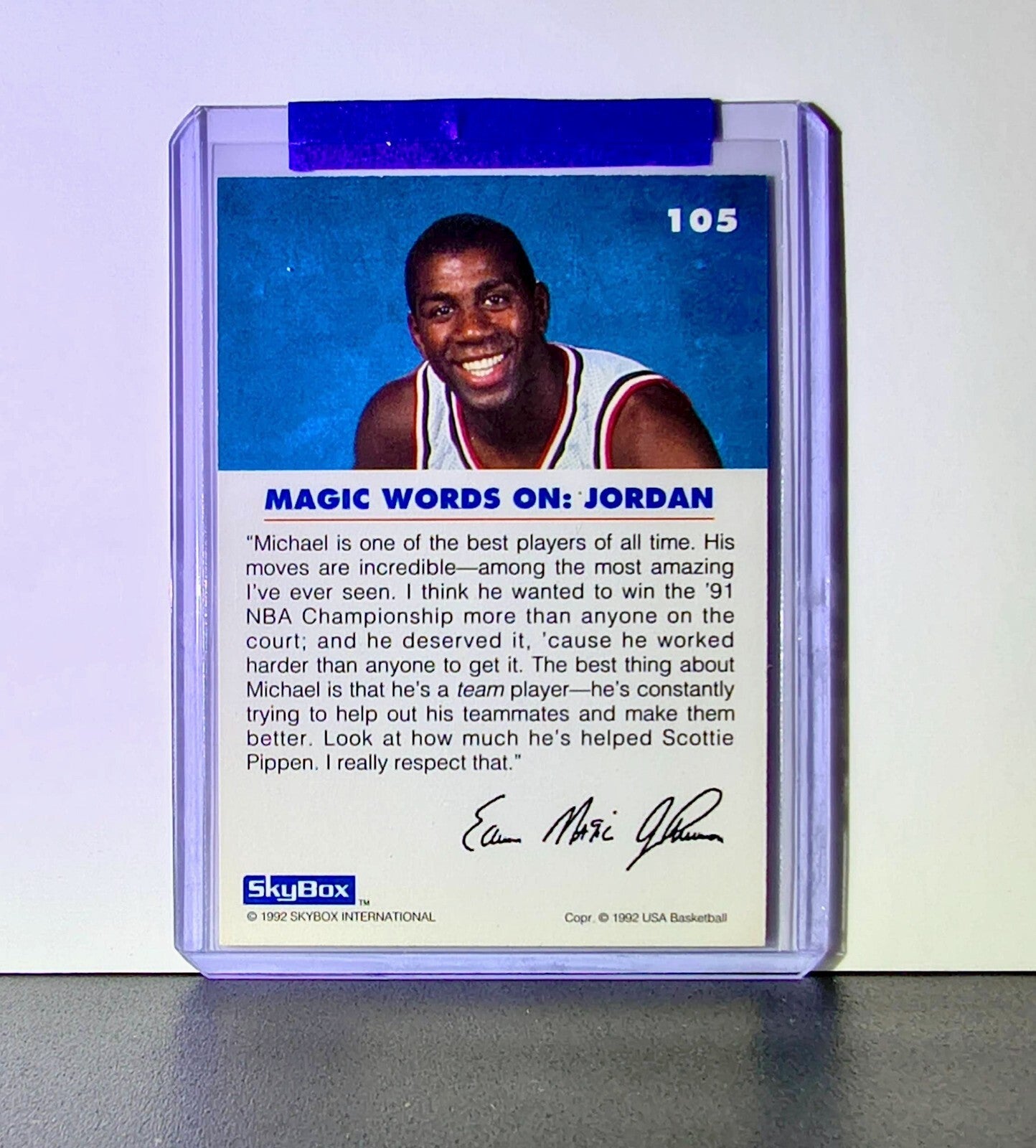 Michael Jordan Magic Johnson 1992-93 Skybox USA Basketball #105 Card Bulls