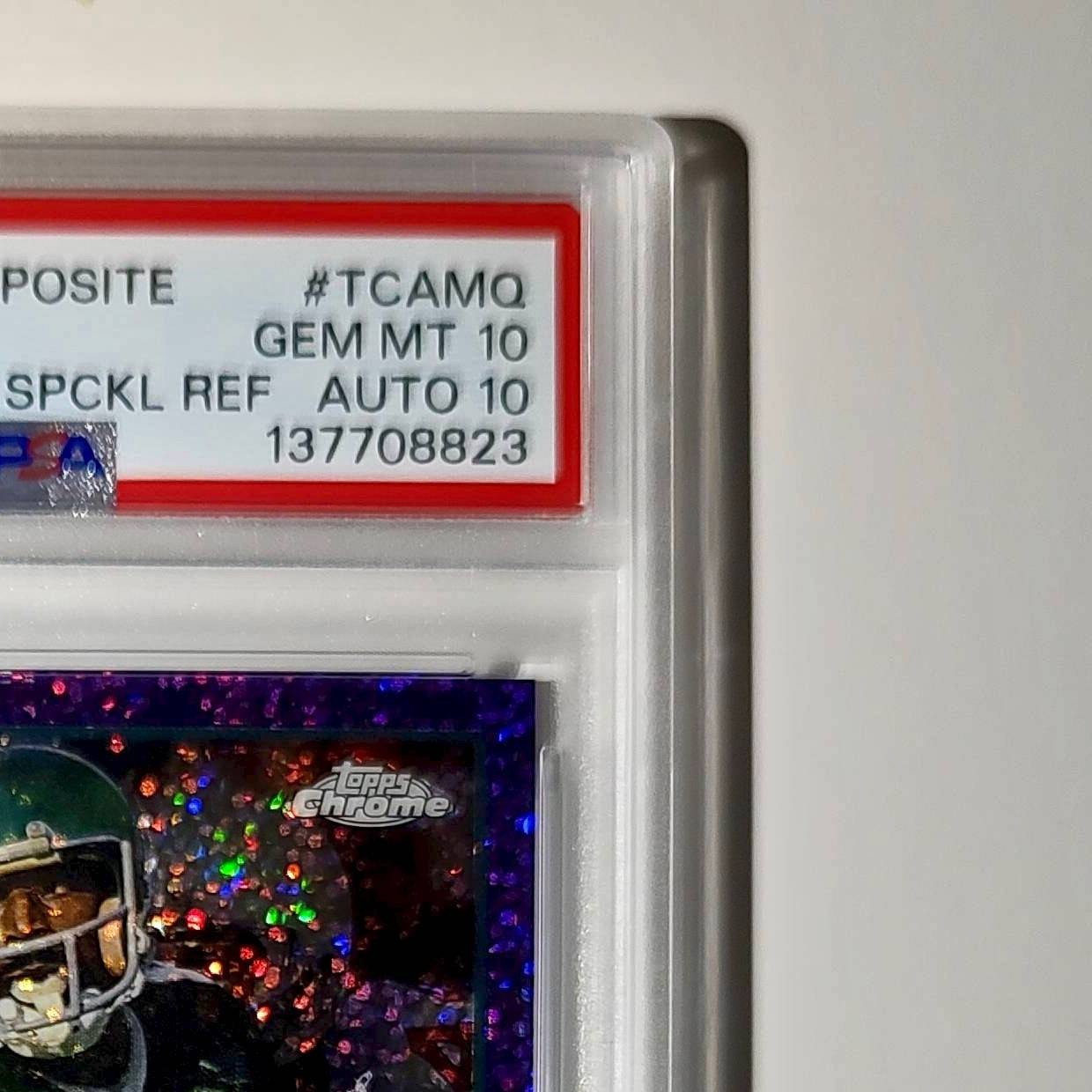 Mike Quick 2023 Topps Purple Speckle Refractor 168/199 PSA 10 Auto 10